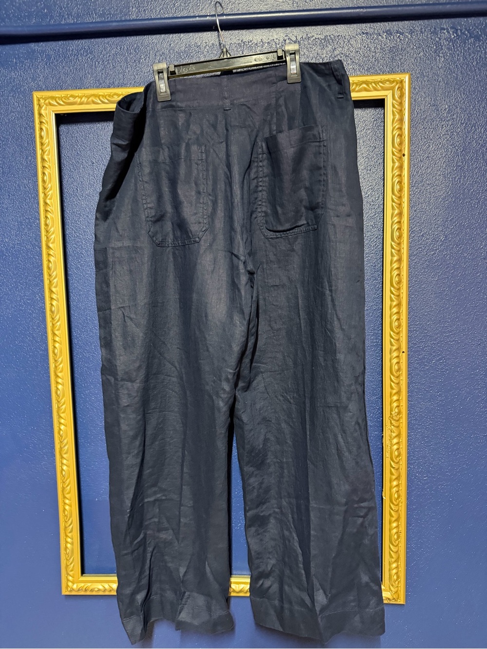 Quince Women's Navy Wide-Leg Chinos - Picture 2 of 3